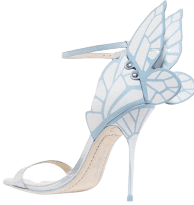 Blue & White Butterfly High Heel