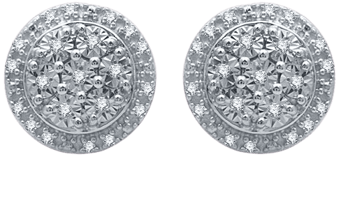 1/10 CT. T.W. Genuine Diamond 9.3 mm Stud Earrings in Sterling Silver - JCPenney