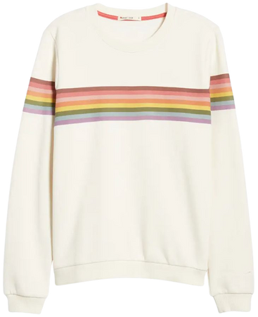 Marine Layer Anytime Rainbow Stripe Sweatshirt | Nordstrom