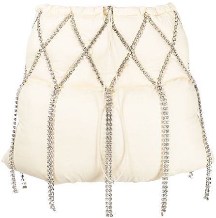Shop AREA crystal-trim padded skirt with Express Delivery - FARFETCH