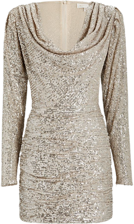 Ronny Kobo Elena Sequined Mini Dress in gold | INTERMIX®