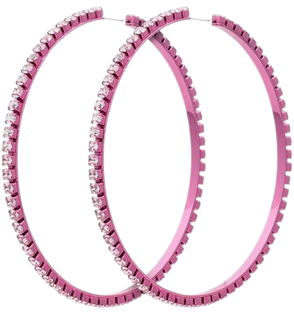 Area pink dorinda crystal hoop earrings