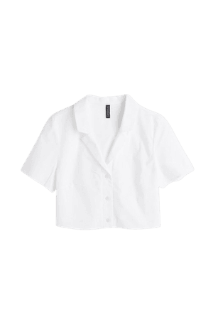 Crop Shirt - White - Ladies | H&M US