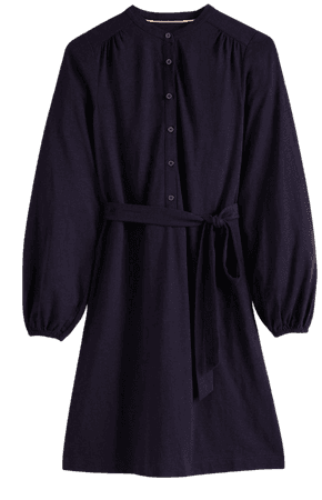 Belted Jersey Shirt Dress - Navy | Boden US