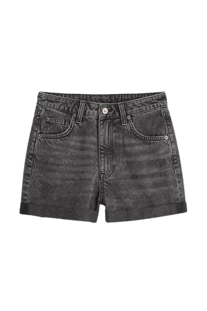 Mom Fit Denim Shorts - Dark denim gray - Ladies | H&M US