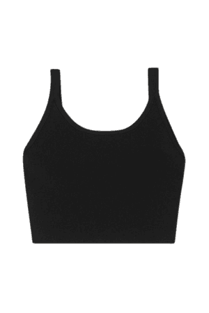 Cropped Stretch-knit Tank - Black
