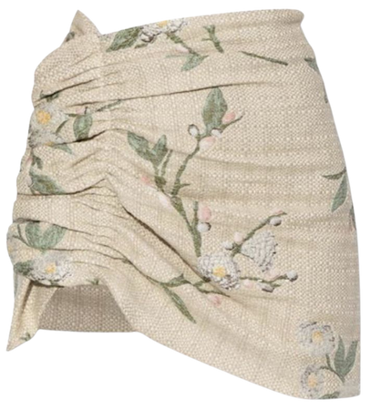 The Mannei | Floral Linen Blend Antibes Skirt