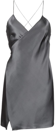 Michelle Mason wrap-front Silk Mini Dress - Farfetch