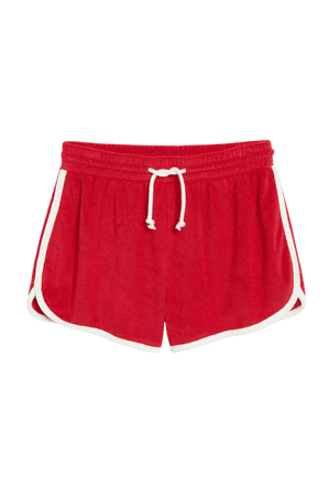 Towelling sprinter shorts - Red - Shorts - Monki WW