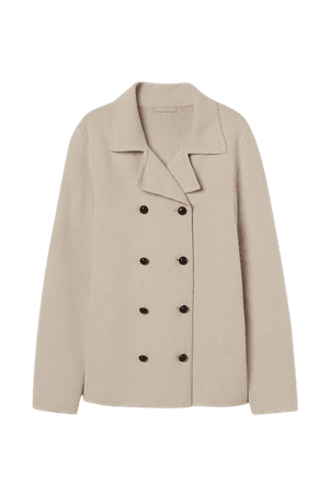 Double-breasted Cardigan - Light beige - Ladies | H&M US