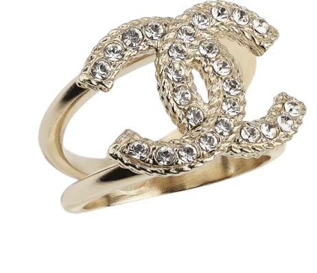 Ring, metal & strass, gold & crystal - CHANEL