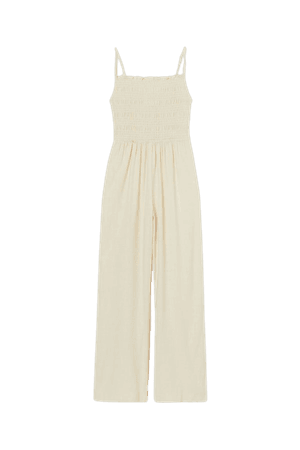 Linen-blend Jumpsuit - Pale yellow - Ladies | H&M US