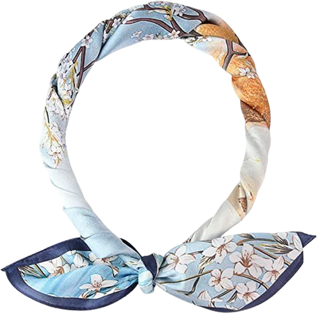 Amazon.com: 100% Pure Mulberry Silk Neckerchief Scarf for Women -21” Lightweight Small Square Silk Neck Scarf Bandanas for Women Digital Printed Scarves (Light Blue) : Everything Else