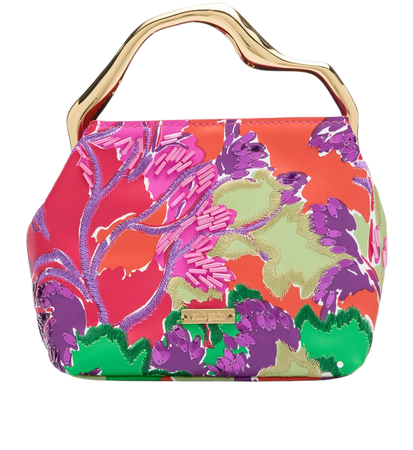 Cult Gaia Solene Mini Flower-Print Top-Handle Bag | Neiman Marcus