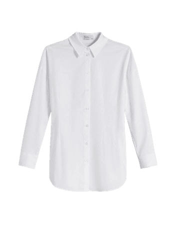 Long sleeve poplin shirt with belt - Shirts - Woman | Bershka