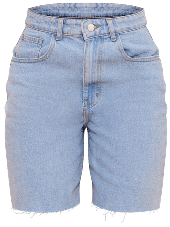 Recycled Light Blue Wash Loose Fit Boyfriend Denim Shorts | PrettyLittleThing USA