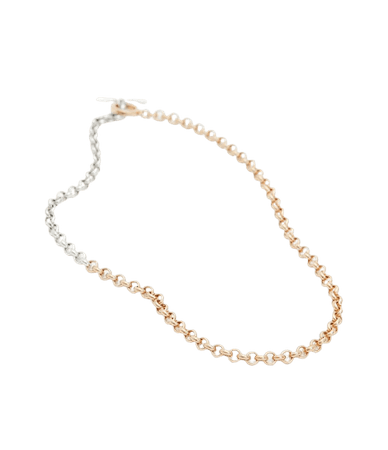 ALLSAINTS US: Womens Oriel Toggle Necklace (warm_brass_silver)
