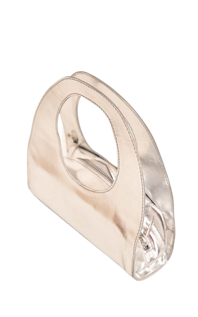 Silver Curved Handle Shoulder Bag | PrettyLittleThing USA
