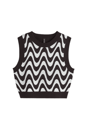 Sweater Vest - Black/patterned - Ladies | H&M US
