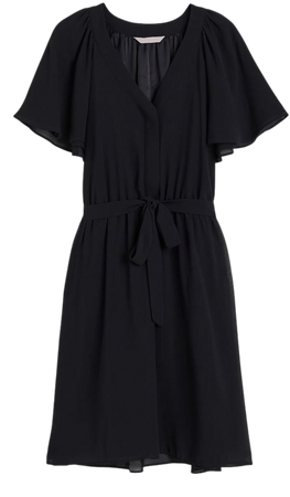 V-neck Chiffon Dress - Black - Ladies | H&M US
