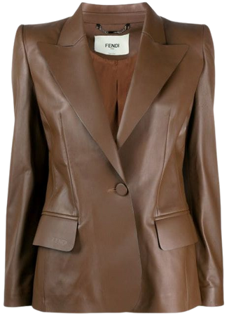 Fendi Single-Breasted Leather Blazer Ss20 | Farfetch.com