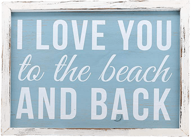Amazon.com: Barnyard Designs I Love You to The Beach and Back Wooden Wall Sign Beach House Home Decor Sign 16” x 12”: Home & Kitchen