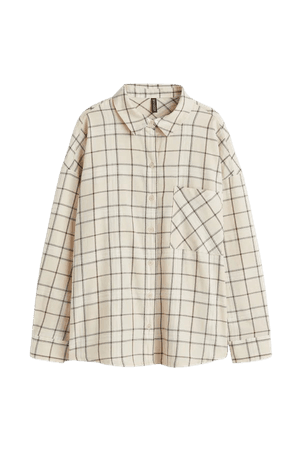 Plaid Shirt - Light beige/plaid - Ladies | H&M US