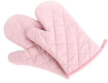 soft pink oven mitts