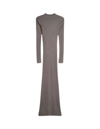 Shimmery knit high neck midi dress with long sleeves - Dresses - Women | Bershka