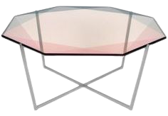 pink glass table