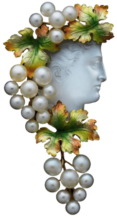 Pearl grape brooch