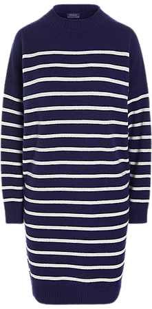 Striped Cashmere Sweater Dress