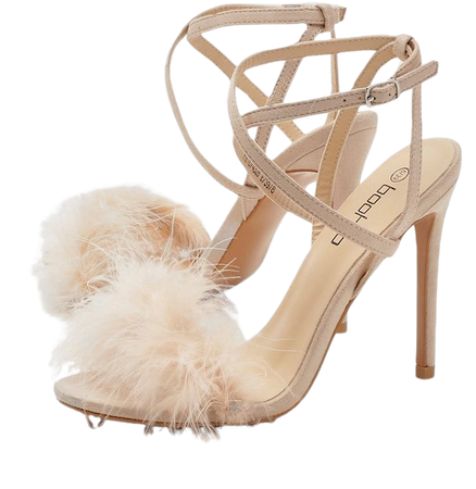 feather heels nude