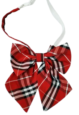 red plaid ribbon bow japanese 2