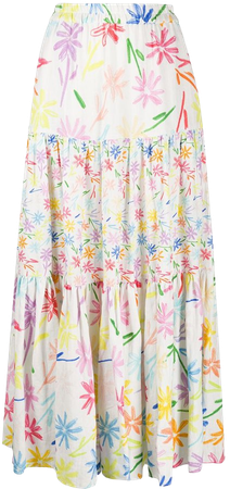 Mira Mikati Tiered Maxi Skirt Ss20 | Farfetch.com