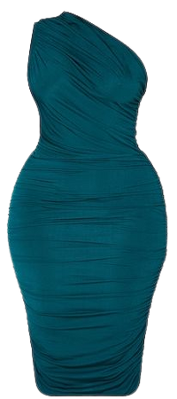Plus Green One Shoulder Longline Dress | PrettyLittleThing USA