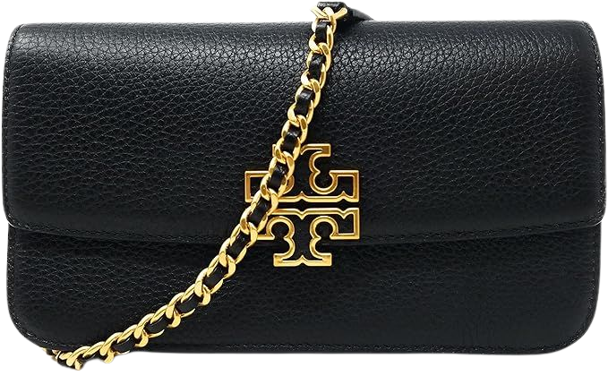 Amazon.com: Tory Burch Women's Britten Chain Wallet with Wristlet (Pebbled Leather, Black) : Clothing, Shoes & Jewelry