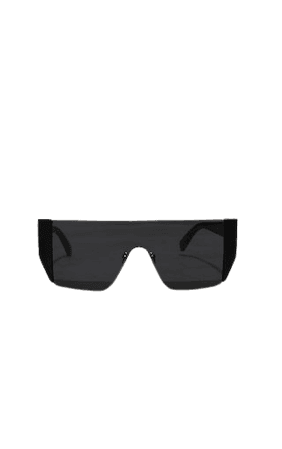 Black Flat Top Statement Sunglasses | PrettyLittleThing USA