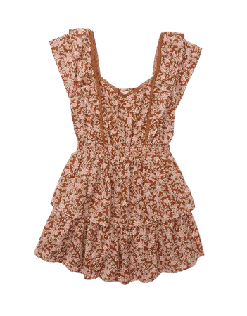 AE Floral Ruffle Tiered Mini Dress