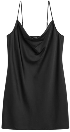 Mini slip dress - Black - Mini dresses - Monki GB
