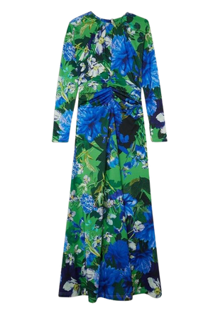 Floral Jungle Jersey Crepe Batwing Sleeve Maxi Dress | Karen Millen