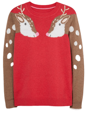 Christmas Sweater - Hot Pepper Red, Reindeer