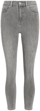 High Waisted Flexx Gray Cropped Skinny Jeans | Express