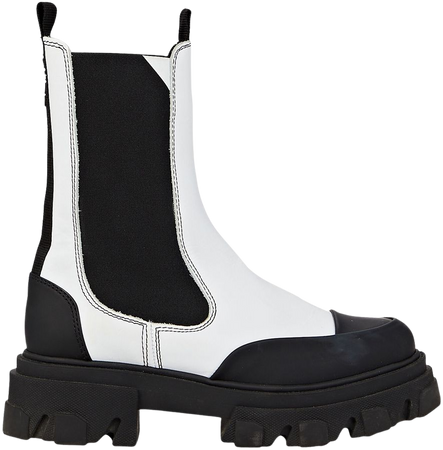 GANNI Leather Lug Sole Combat Boots | INTERMIX®