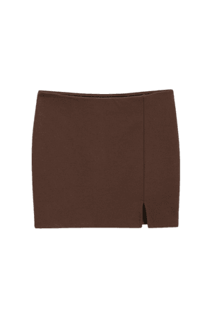 Brown low waist mini skirt - Brown - Monki WW