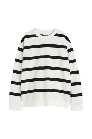 Sweatshirt - White/striped - Ladies | H&M US