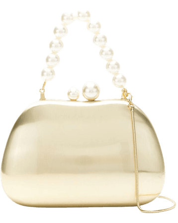 Isla Metallic Clutch Bag With Pearl Detail - Farfetch