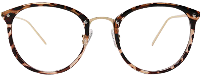 Amazon.com: Amomoma Round Non-Prescription Eyeglasses Clear Lens Glasses Eyewear Frame A5001 with Havana Brown Frame/Clear Lens: Clothing