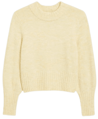 Rounded neck soft knit - Cream - Jumpers - Monki WW