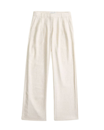 Women's A&F Sloane Low Rise Tailored Linen-Blend Pant | Women's New Arrivals | Abercrombie.com